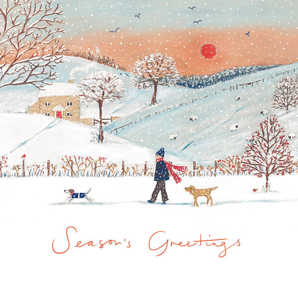 Snowy Fields at The Grange Christmas Cards - pack of 10