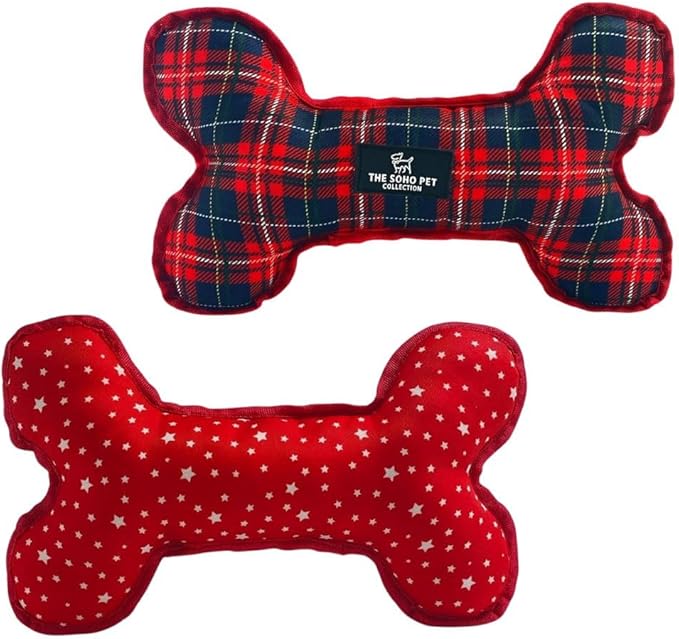 Ancol Tartan Star Patterned Reversible Cuddly Toy