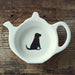 Dog‑design earthenware teabag dish