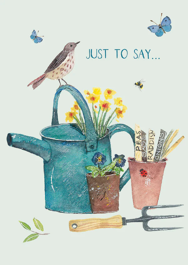 Mini Notecard Pack (6 Cards) - Watering Can & Bird