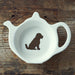 Dog‑design earthenware teabag dish