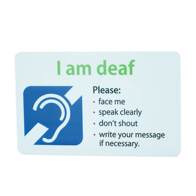 'I am deaf' communication card