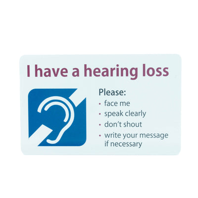 'I have a hearing loss' communication card