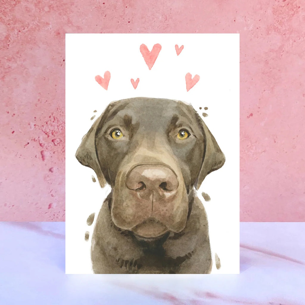 Chocolate Labrador Licks & Kisses Card