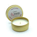 Mini soy candle tin with subtle luxury scent, handmade in Buckinghamshire, featuring a gold 1oz screw‑top design and 2–3 hour burn time.