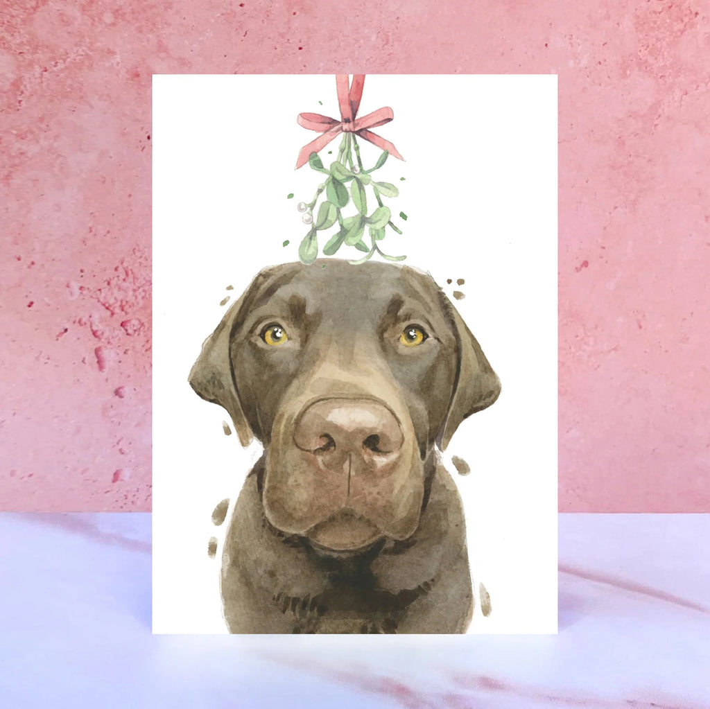 Chocolate Labrador Christmas Card