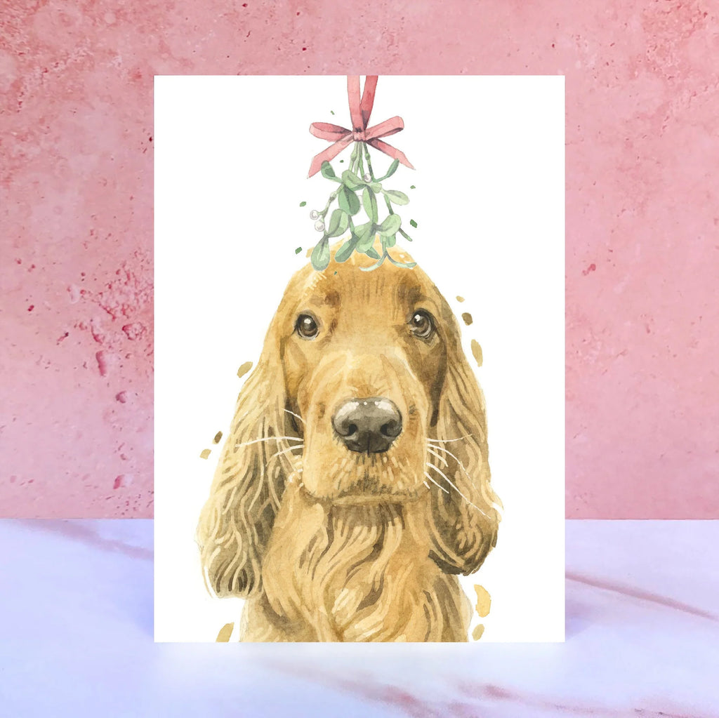 Ginger Cocker Spaniel Christmas Card