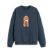 Navy Blue Printed Sweater Front