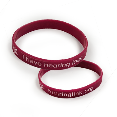 'I have a hearing loss' wristband