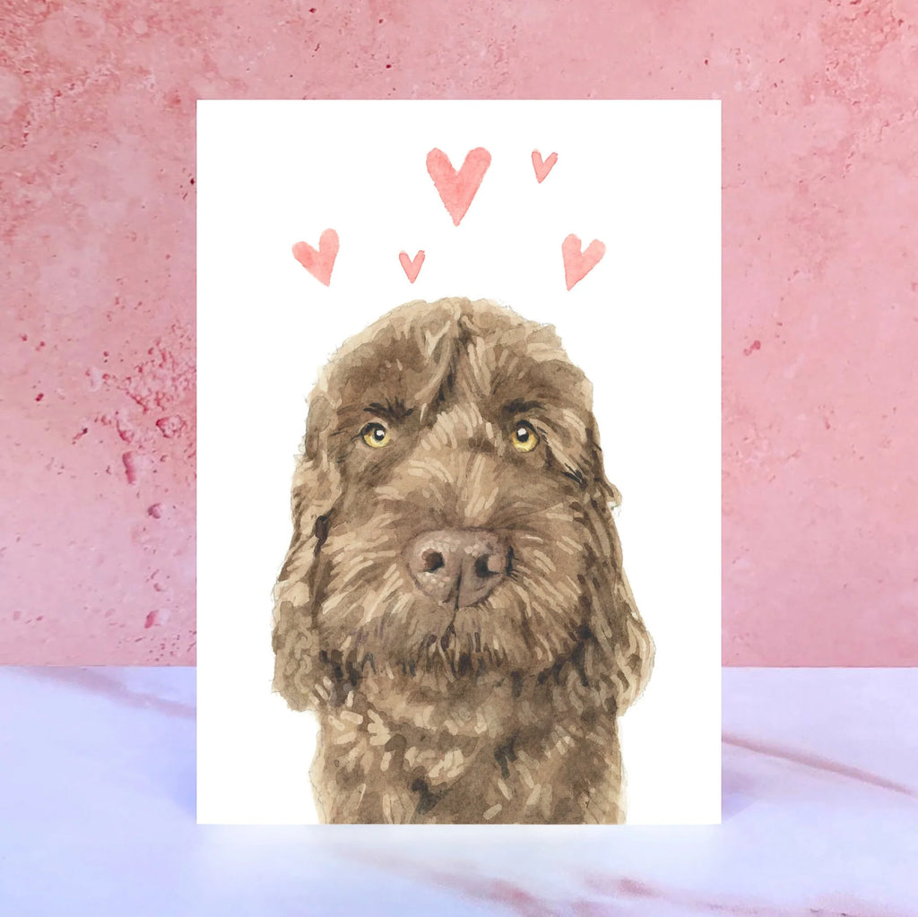 Chocolate Cockapoo Licks & Kisses Card
