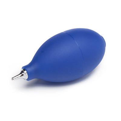 Blue puffer for hearing aid with metal nozzle
