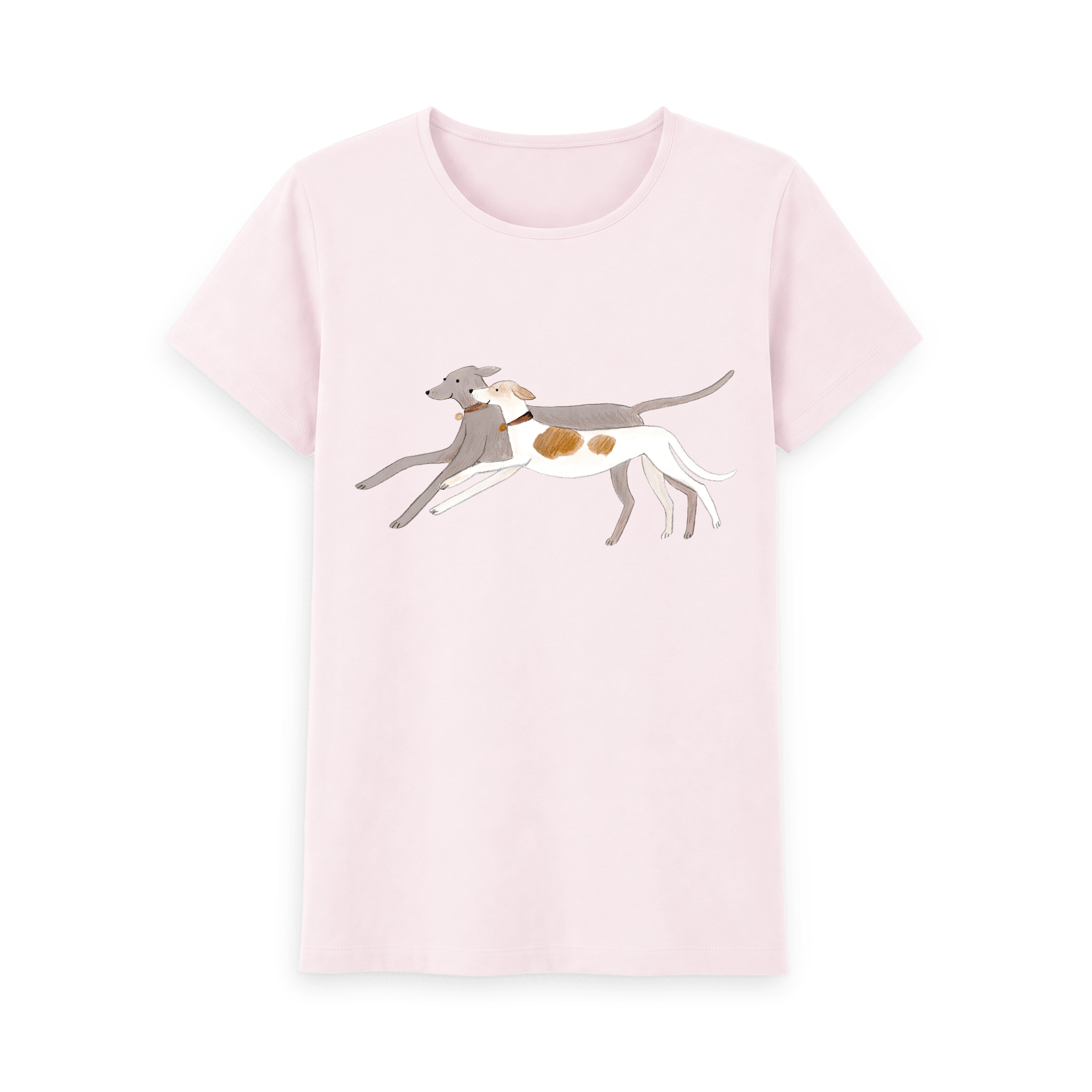 Ladies two dogs companionship T'shirt - available in different colours