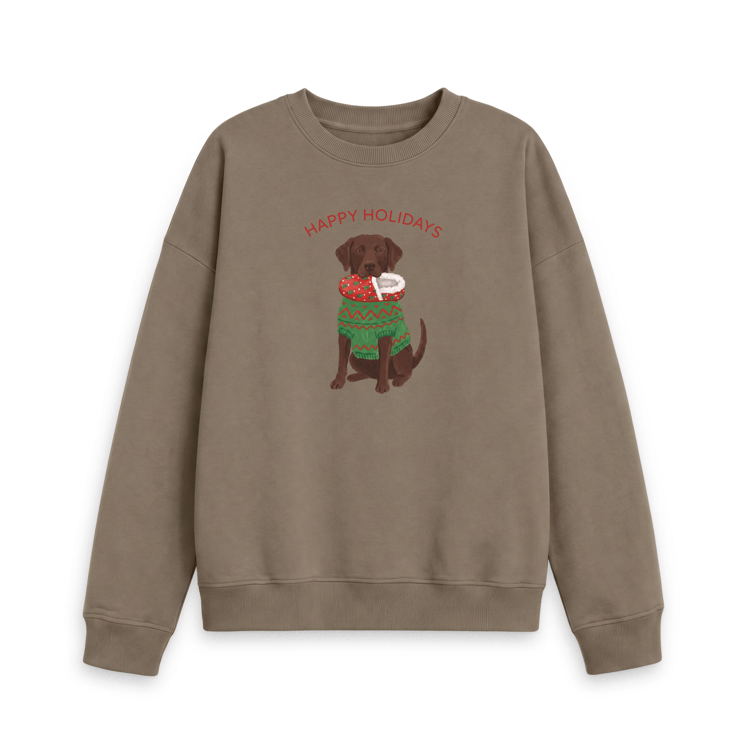 Happy Holidays Dog themed Christmas Sweatshirt available different colours