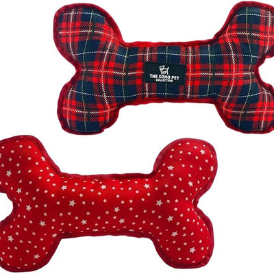 Ancol Tartan Star Patterned Reversible Cuddly Toy