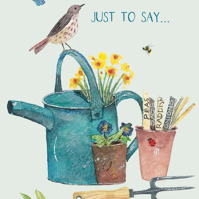 Mini Notecard Pack (6 Cards) - Watering Can & Bird