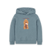 Stone Blue Printed Kids Hoodie Front