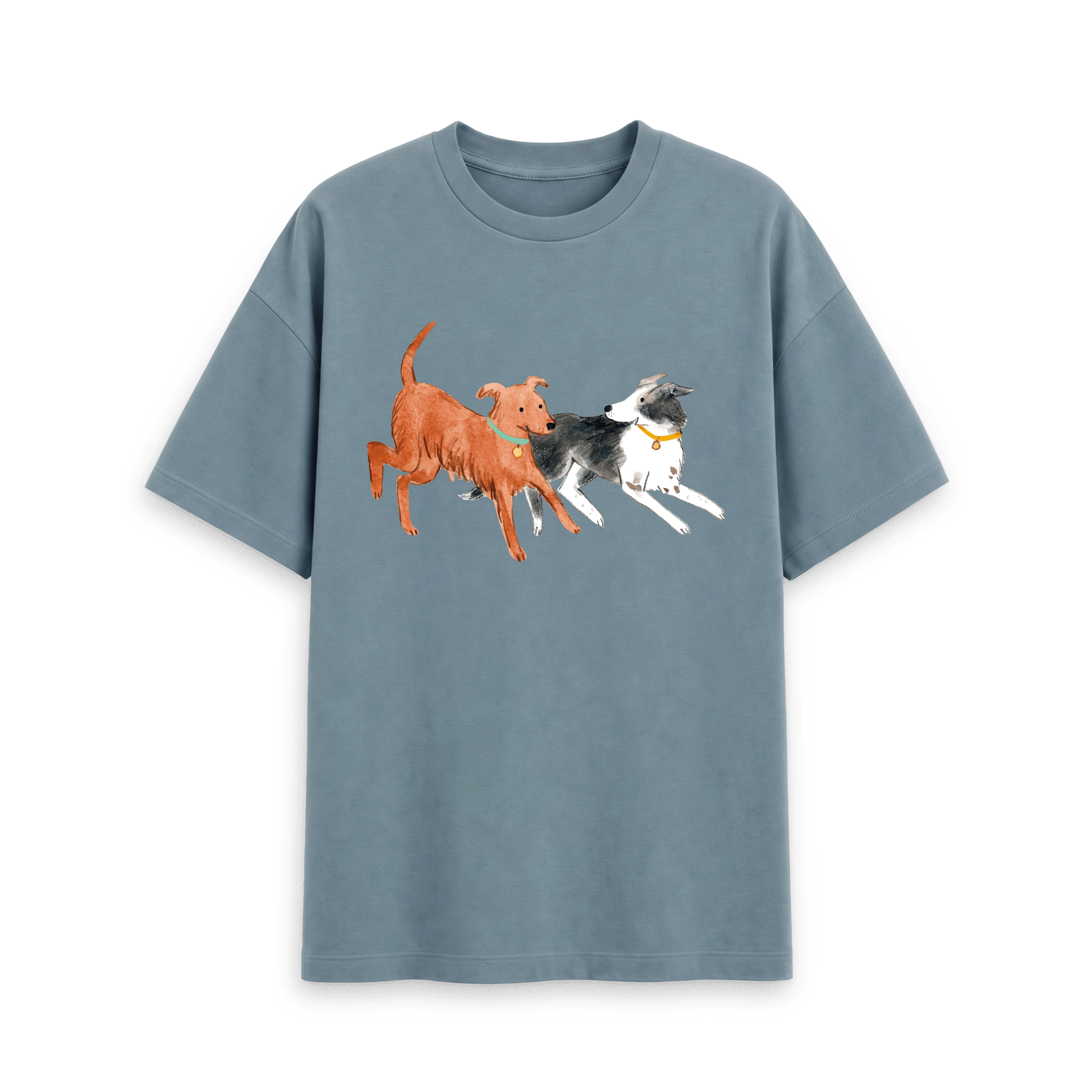 Men's oversize Two dogs connection T'shirt - available in multiple colours