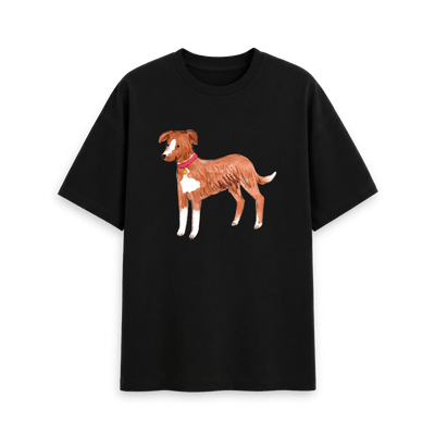 Black Printed T-shirt Front