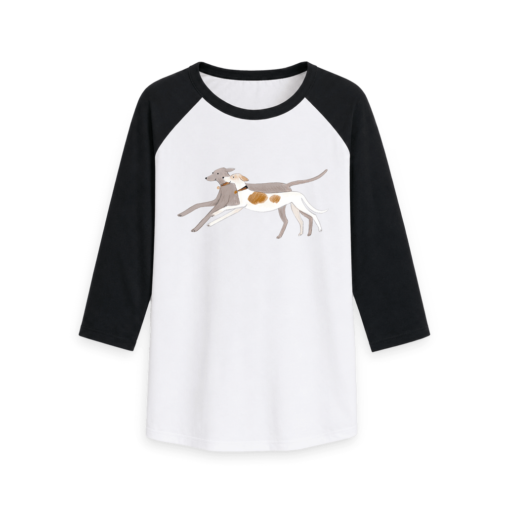 Black-White Printed Baseball T-shirt Front