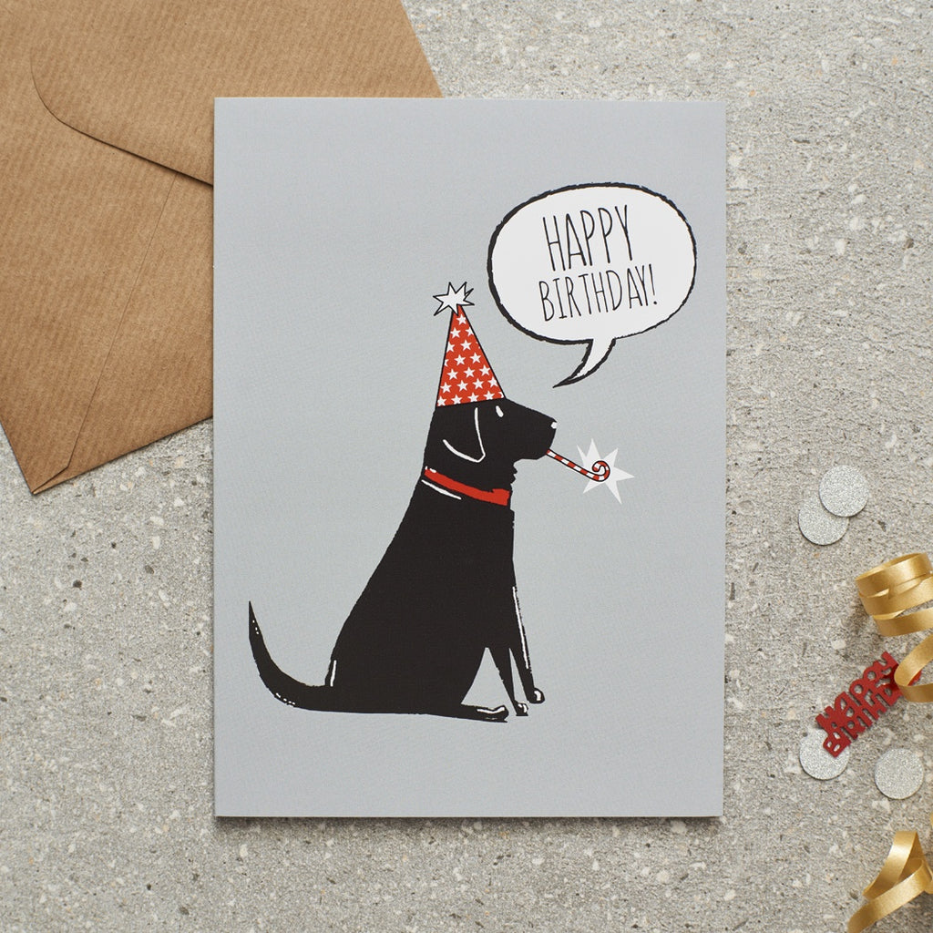 Black Lab Happy Birthday Card