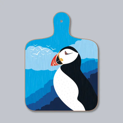 Mini Chopping Board - Puffin On The Cliffs