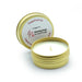 Mini soy candle tin with subtle luxury scent, handmade in Buckinghamshire, featuring a gold 1oz screw‑top design and 2–3 hour burn time.