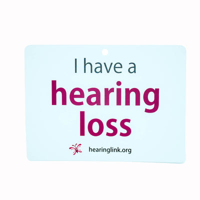 'I have a hearing loss' card for lanyard (large print)