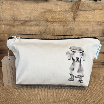 Cotton toiletry bag - Sidney Sausage Dog