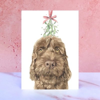 Chocolate Cockapoo Christmas Card