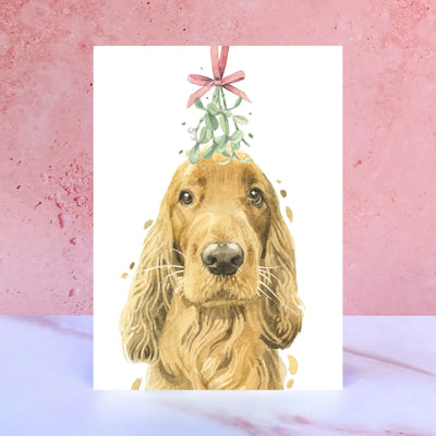 Ginger Cocker Spaniel Christmas Card