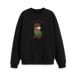 Black Printed Sweater Front