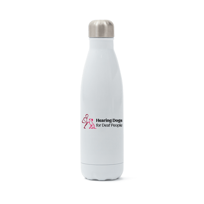 White Stainless Steel Water Bottle Hearing Dogs for Deaf People