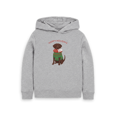Athletic Grey Printed Kids Hoodie Front
