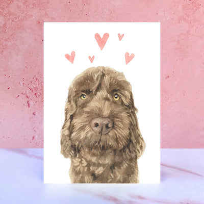 Chocolate Cockapoo Licks & Kisses Card