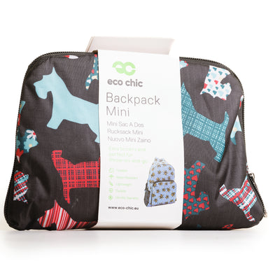 Small Black Scottie Foldable Backpack