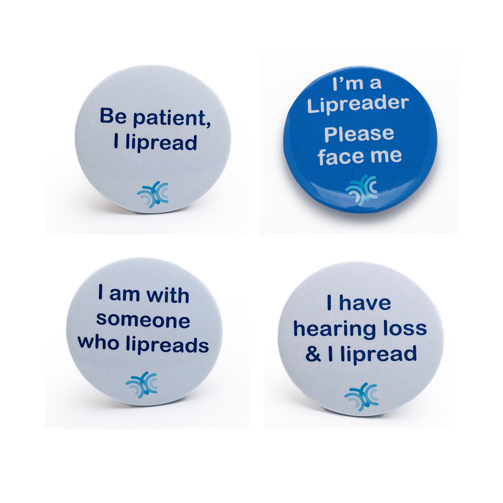 Saver deal! Pack of 4 lipreading awareness badges (pre-packed)