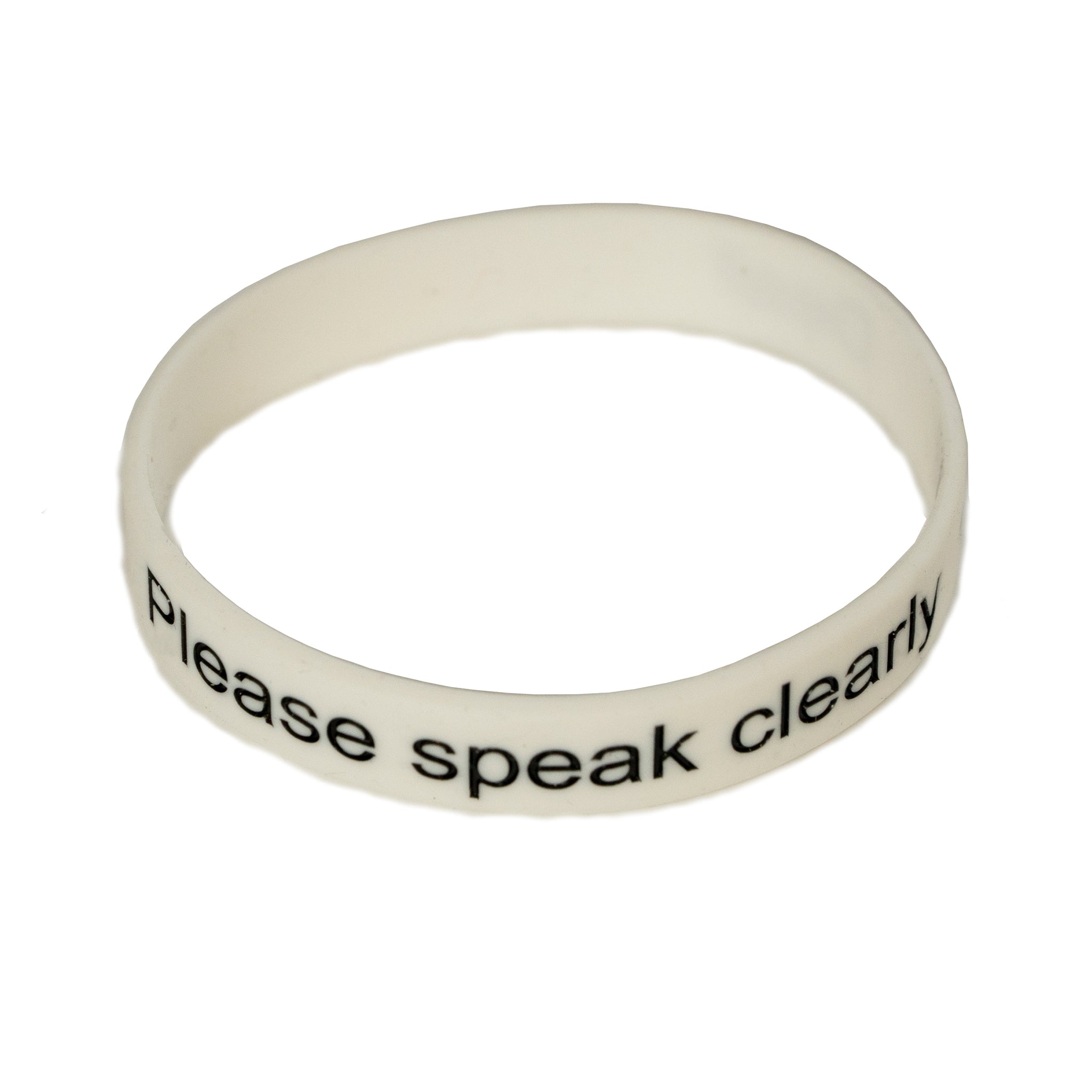 DEAF - please speak clearly white wristband