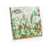 A pack of colour green and red holly and mistletoe napkins in a transparent plastic wrap with the Caspari logo in the top left corner.