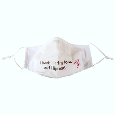 'I have hearing loss & I lipread' fabric face covering